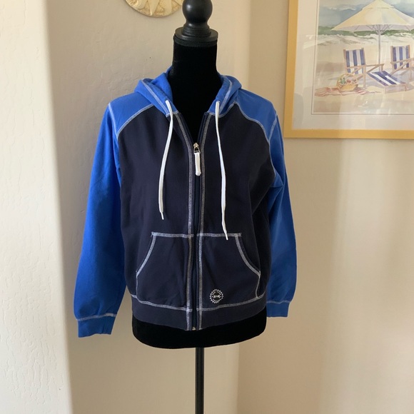 N.Y.L New York Laundry Two Tone Blue Zip Hoodie L - Picture 1 of 8